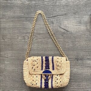 Vanessa Bruno Small Raffia Moon Bag